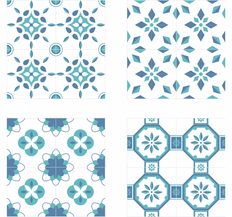 Fliesen untersetzer mit floralem muster - TenStickers