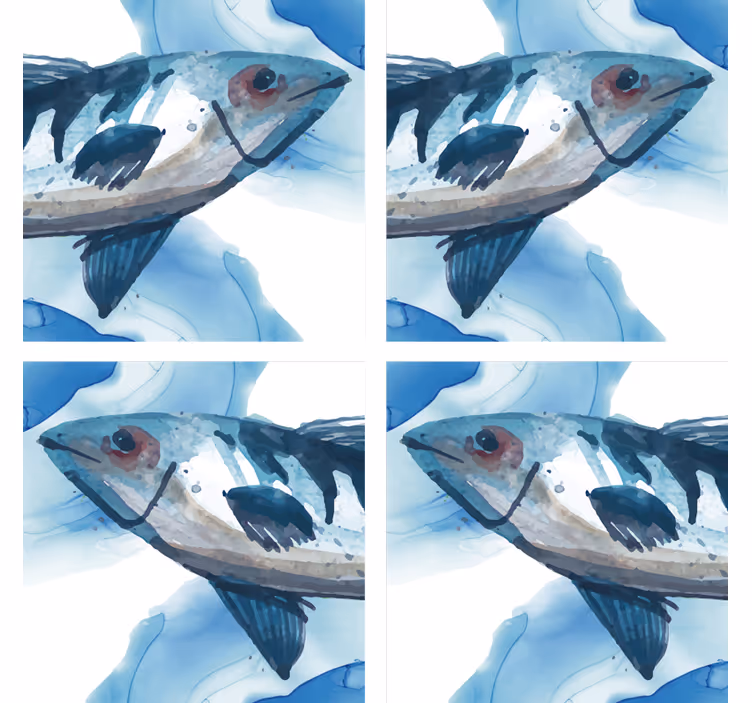 Untersetzer freak mit aquarell fisch illustration - TenStickers