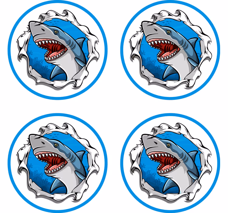 Untersetzer freak mit wütendem hai motiv - TenStickers