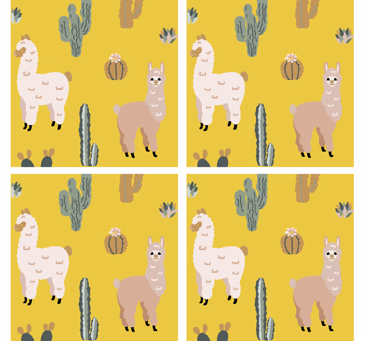 Untersetzer freak llama und kaktus muster - TenStickers
