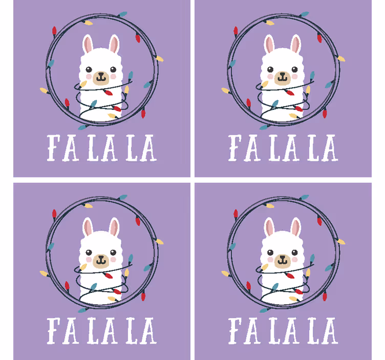 Untersetzer weihnachten lustiger llama festzauber - TenStickers
