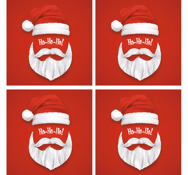 Untersetzer weihnachten mit weihnachtsmann-hut illustration - TenStickers