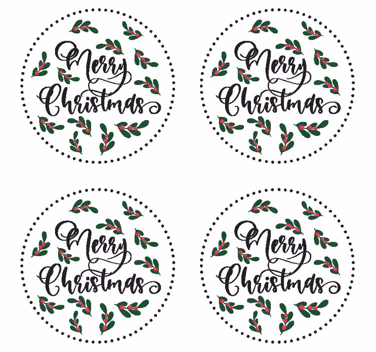 Untersetzer weihnachten design mit weihnachtsstechpalme - TenStickers