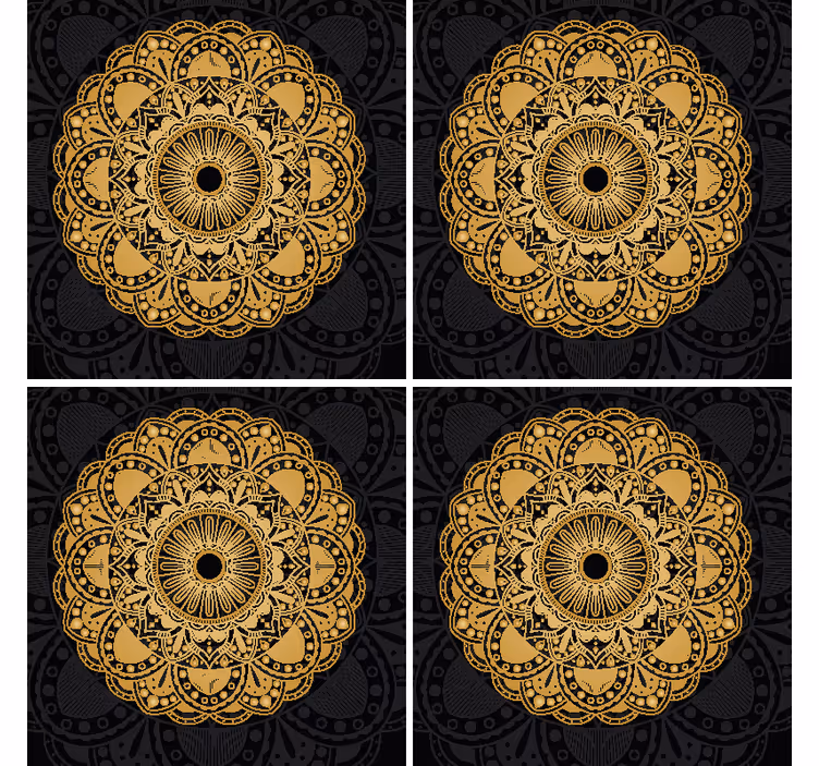 Untersetzer vintage Goldmandala - TenStickers