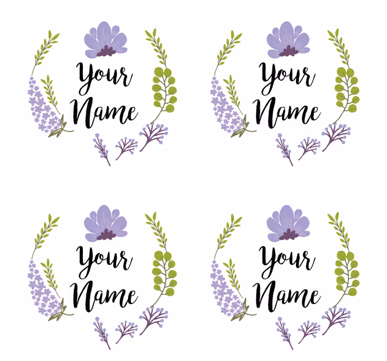 Untersetzer personalisiert mit floralem design - TenStickers