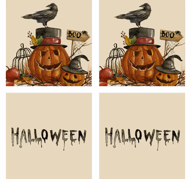 Untersetzer halloween kürbis krähen szene - TenStickers
