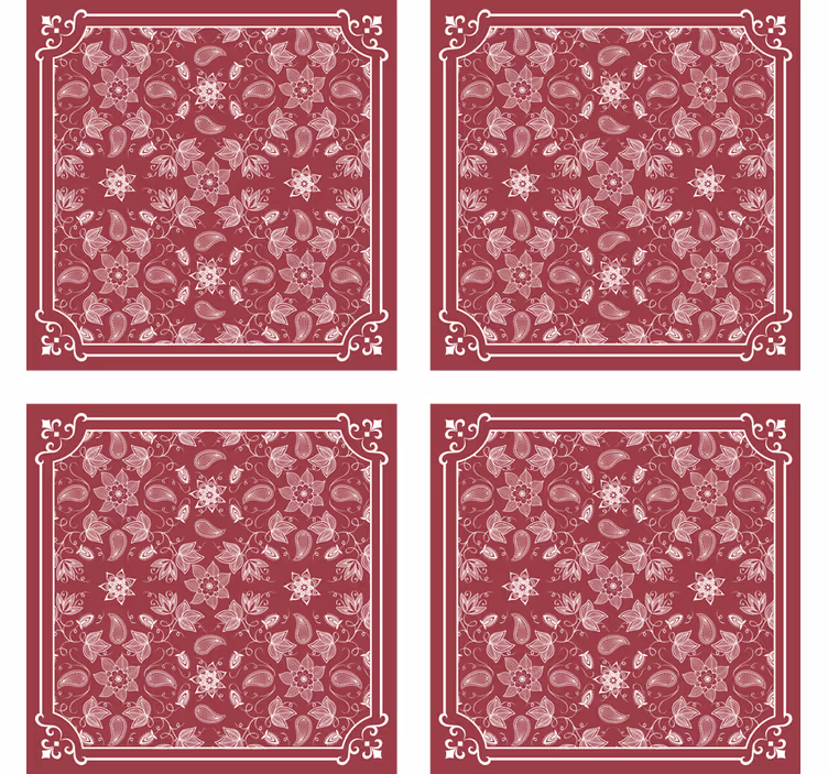 Vintage untersetzer mit floralem muster - TenStickers