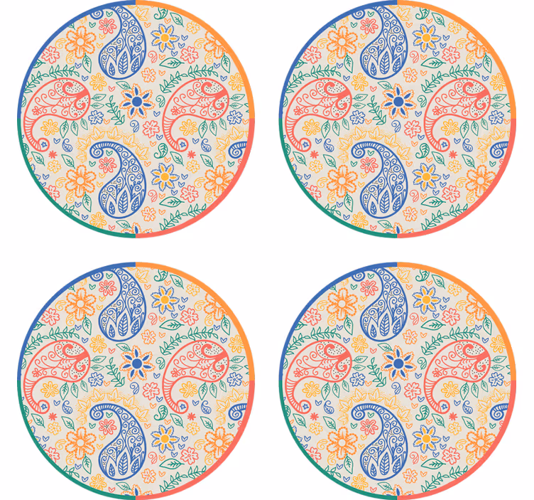Untersetzer freak mit bunten blumenmustern - TenStickers