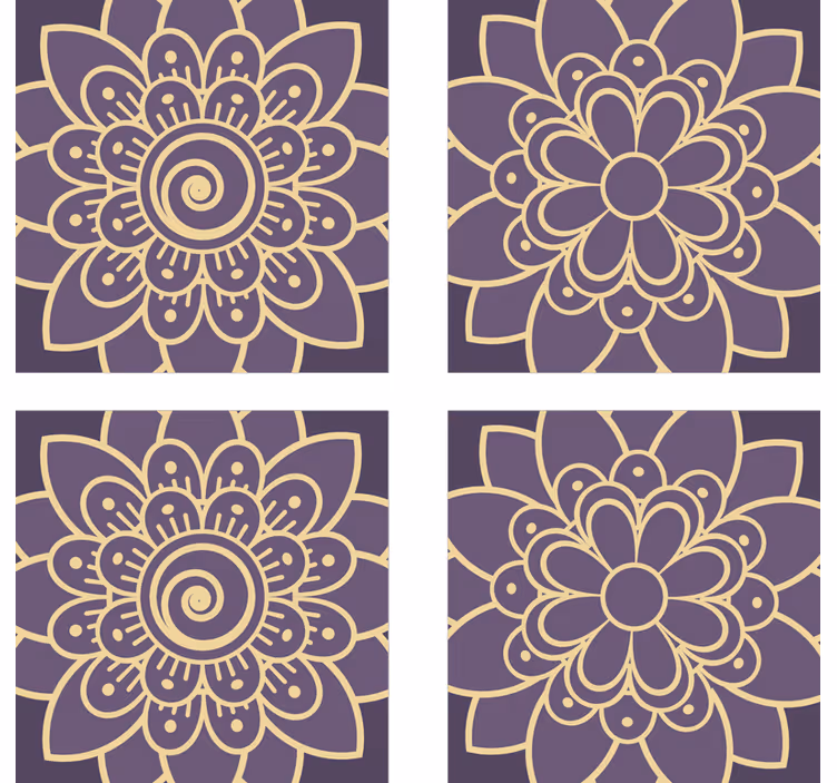 Untersetzer mit blühenden goldenen mustern - TenStickers