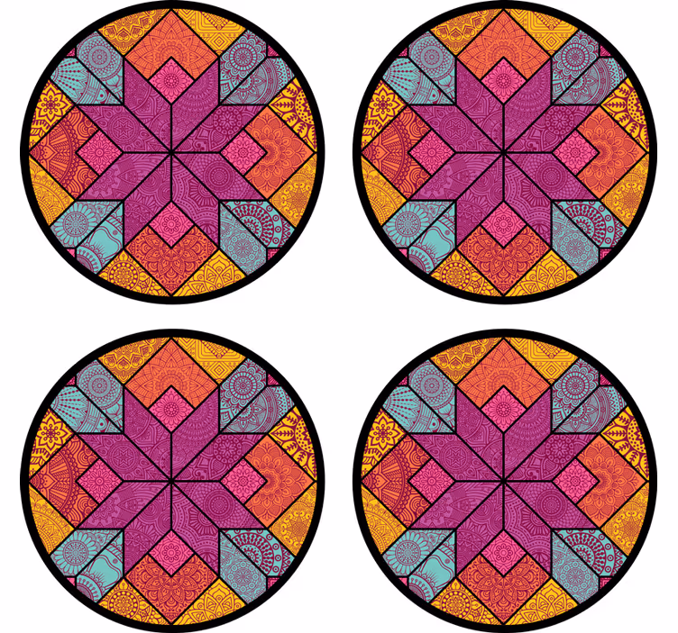 Untersetzer mit lebhaftem geometrischen arrangement - TenStickers