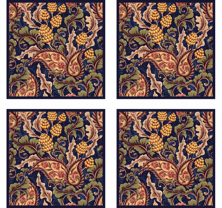 Untersetzer mit raffiniertem botanischen muster - TenStickers