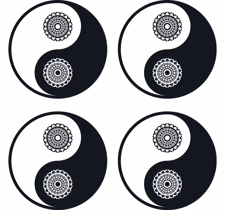 Untersetzer Paisley Ying yang paisley - TenStickers