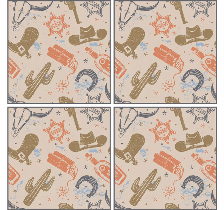 Untersetzer freak cowboy themen elemente - TenStickers