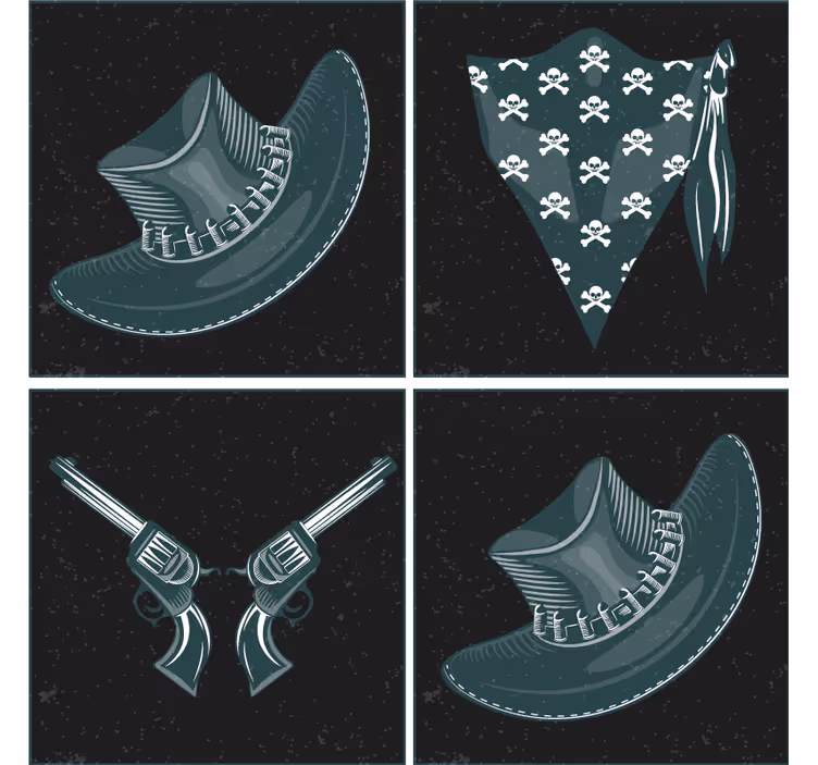 Untersetzer freak mit gekreuzten revolvern und bandana - TenStickers