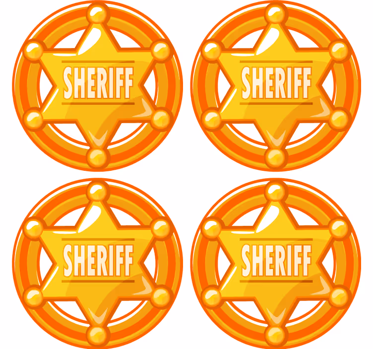 Untersetzer freak mit sheriffstern-motiv - TenStickers