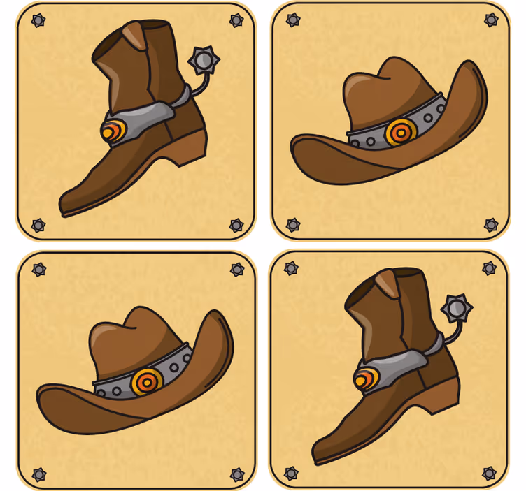 Untersetzer freak cowboyhut und stiefel - TenStickers