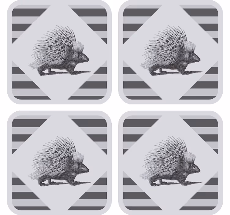 Untersetzer modern mit stachelschwein-illustration - TenStickers