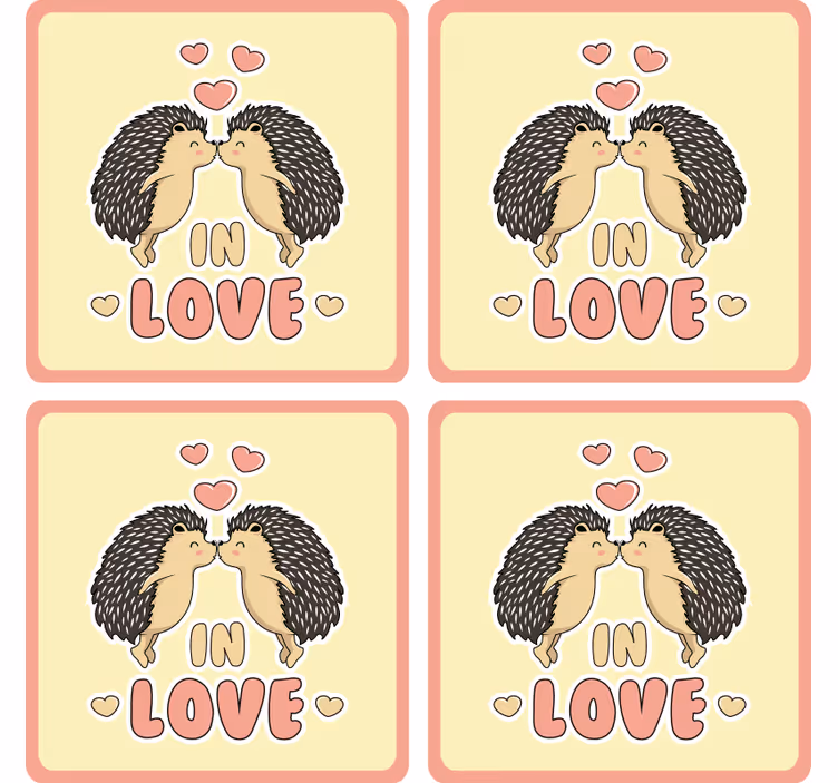 Untersetzer modern igel küssende herzen - TenStickers