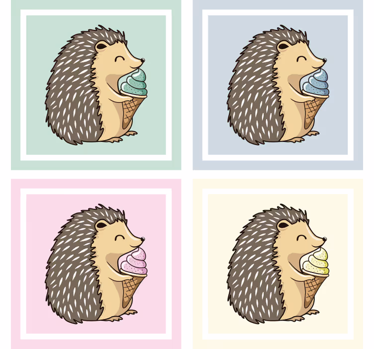 Untersetzer freak igel genießt eiscreme - TenStickers