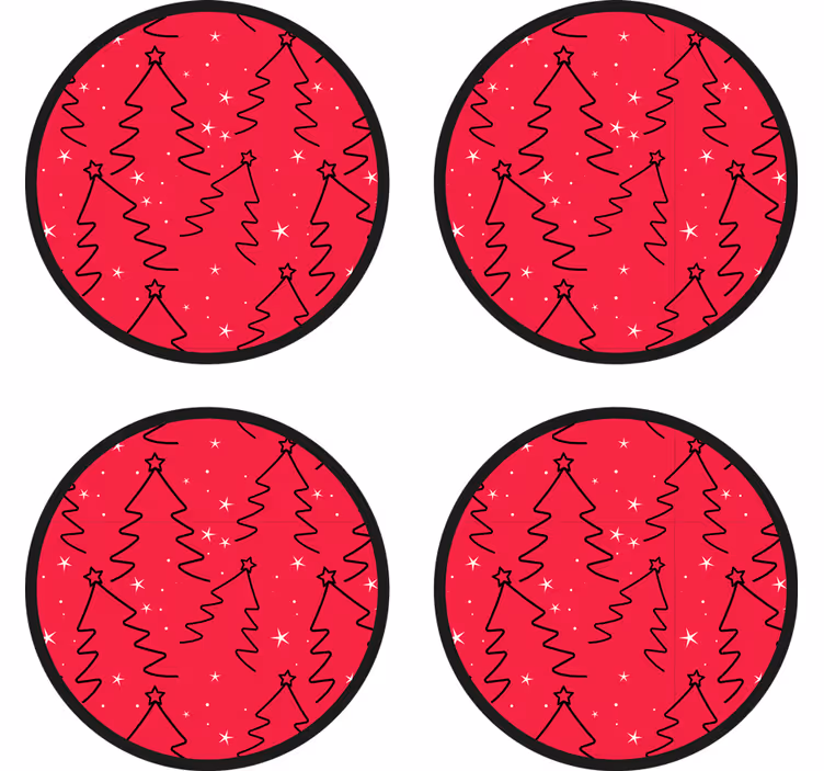 Untersetzer weihnachten mit festlichem baum-muster - TenStickers