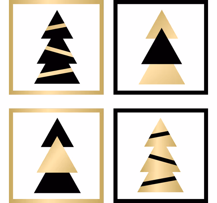 Untersetzer Weihnachten Weihnachten elegantes baummuster - TenStickers