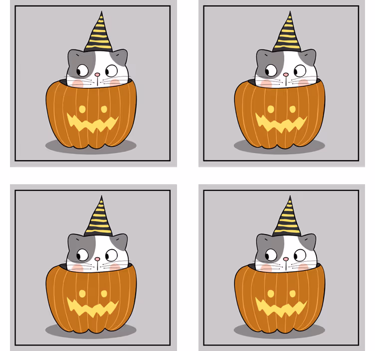 Untersetzer halloween katze im kürbishut - TenStickers