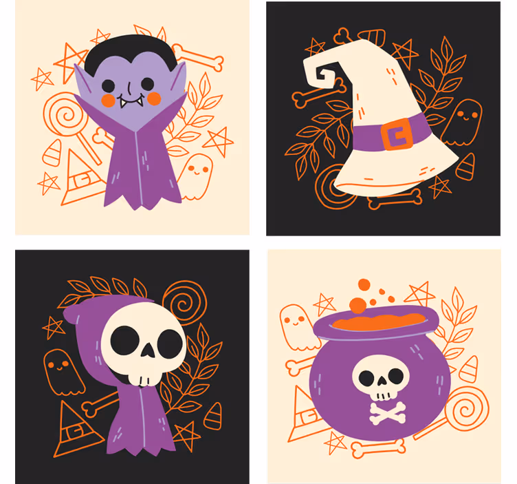 Süße halloween-monster trinken Untersetzer - TenStickers