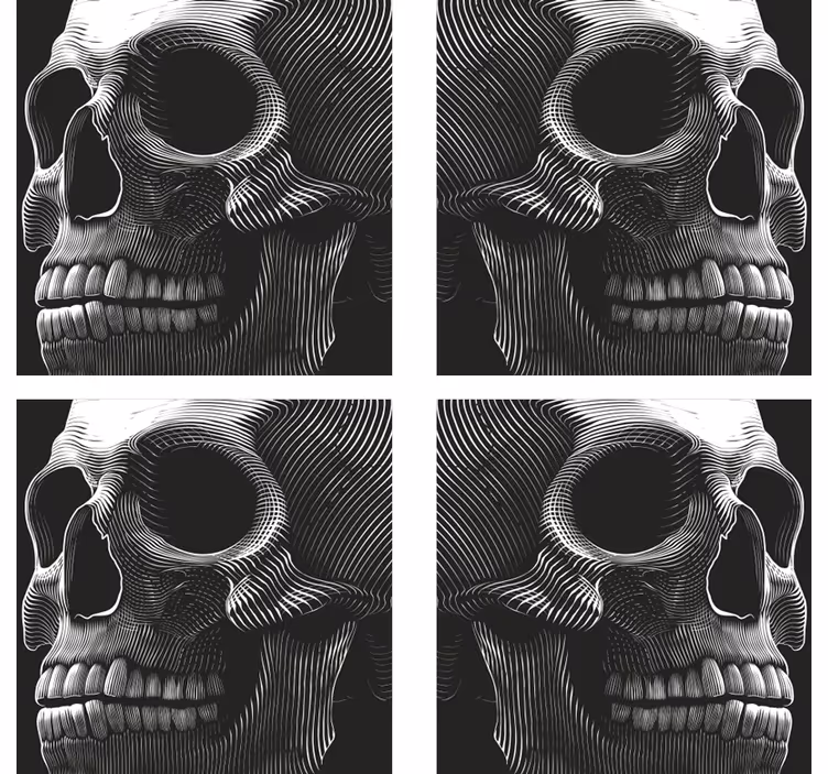 Untersetzer freak mit stilisierter totenkopf-illustration - TenStickers