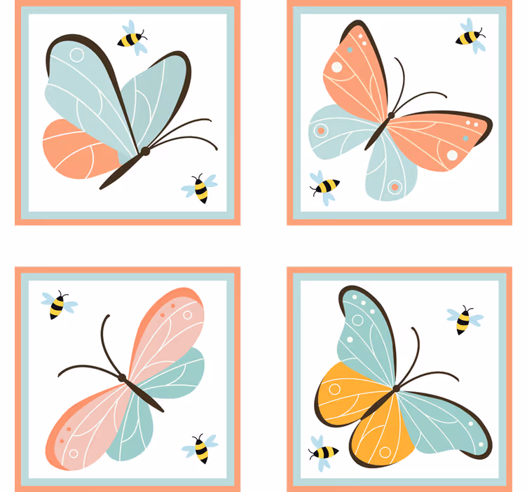 Untersetzer freak mit buntem schmetterlingsmotiv - TenStickers