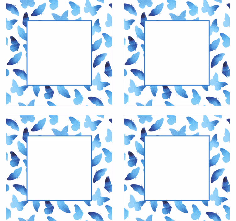 Untersetzer personalisiert mit blauen schmetterlingen - TenStickers