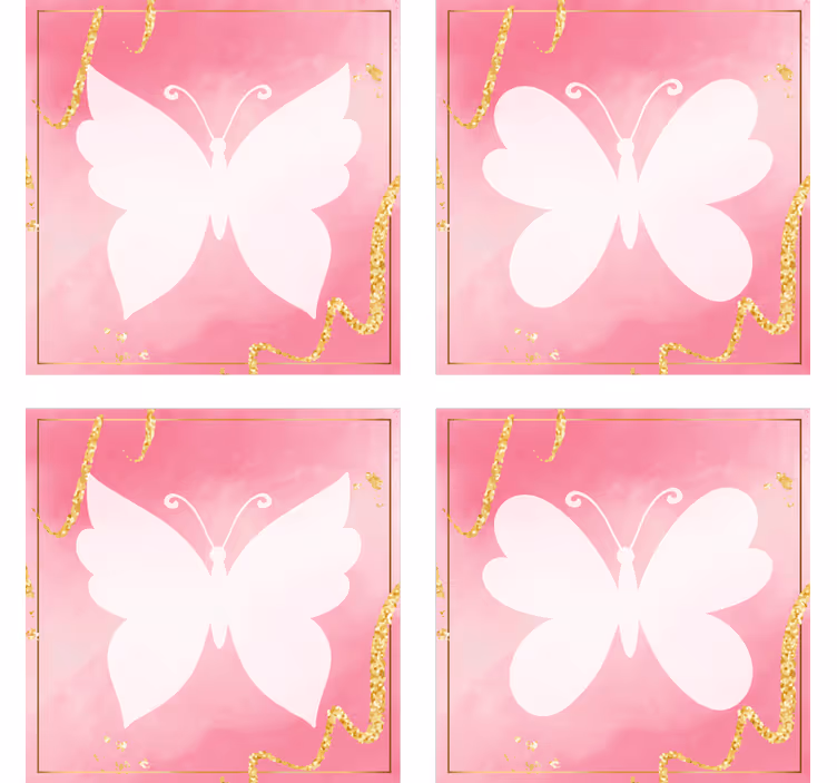 Untersetzer modern mit anmutigem schmetterlingsemblem - TenStickers