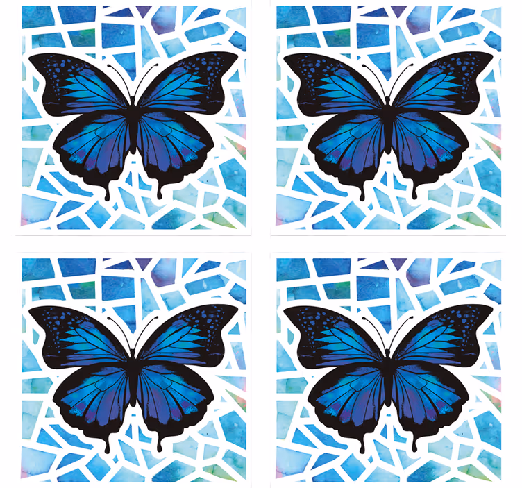 Untersetzer freak mit schmetterlingsmosaik kunst - TenStickers