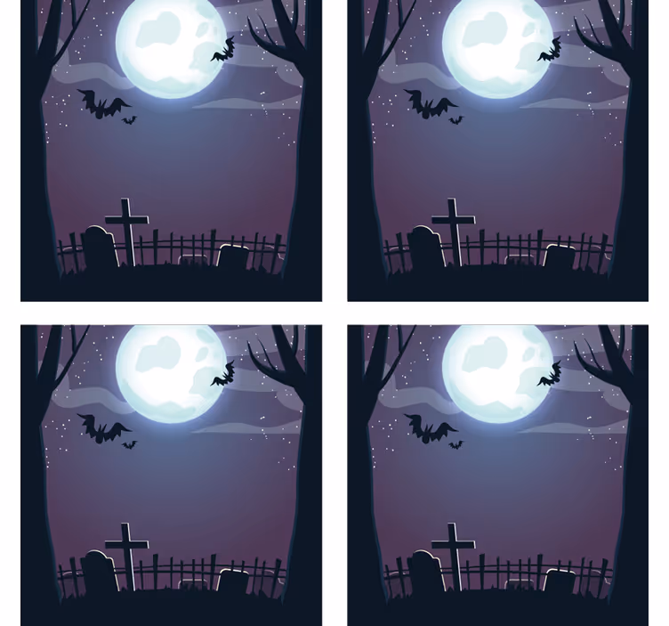 Untersetzer halloween gruselige nachtszene - TenStickers