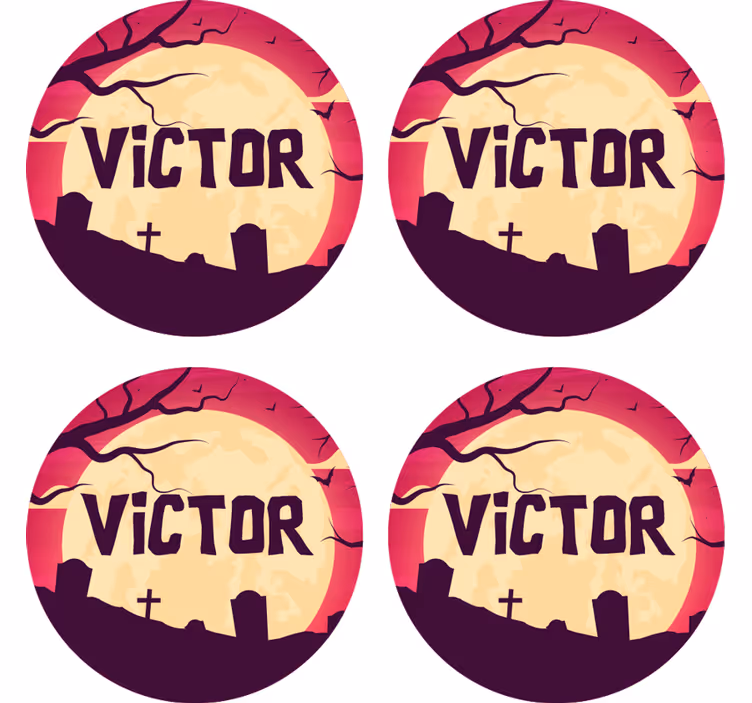 Untersetzer halloween gespenstische mondszene - TenStickers
