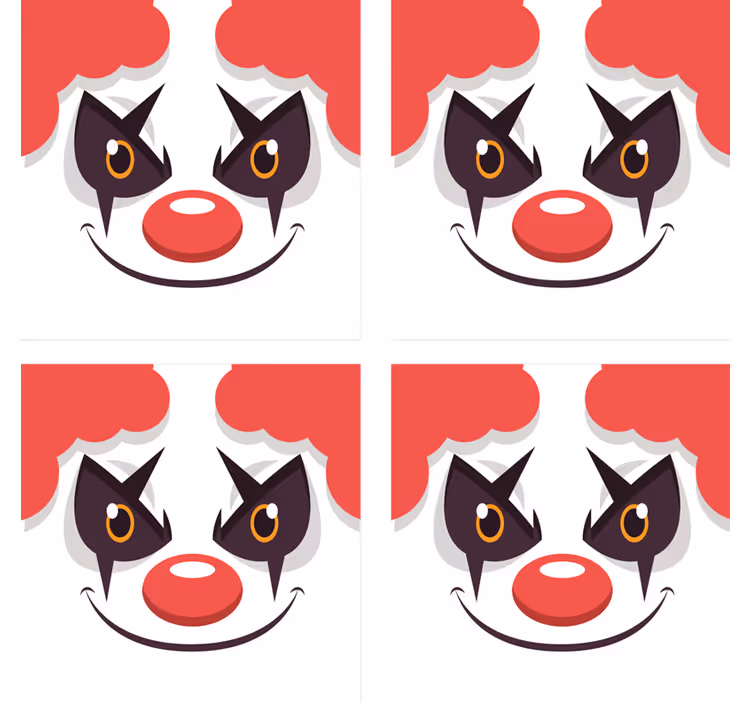 Untersetzer freak mit verspieltem clownsgesicht - TenStickers