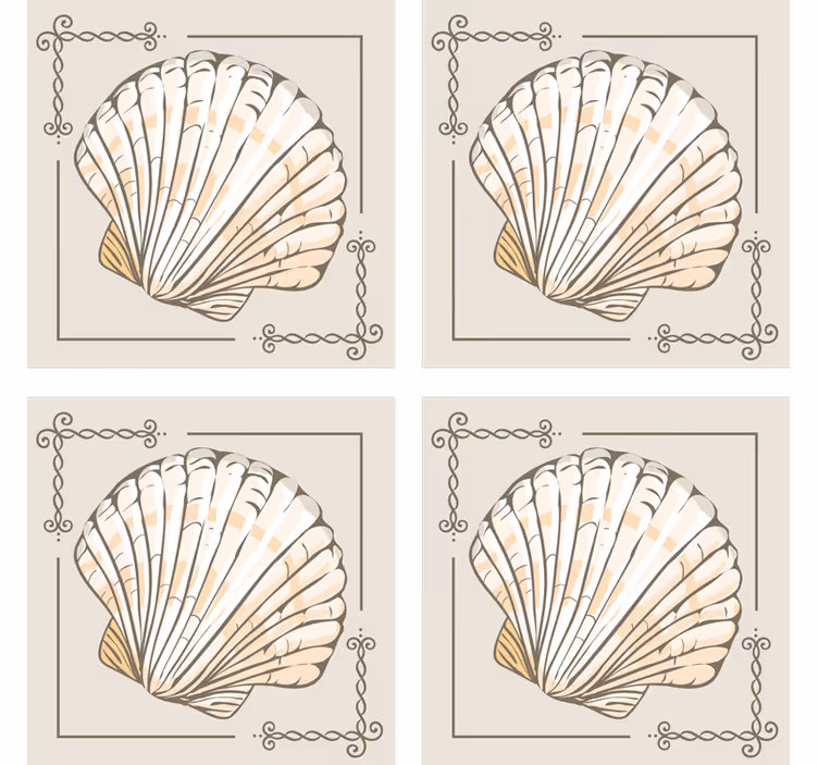 Vintage untersetzer mit elegantem muschelmuster - TenStickers