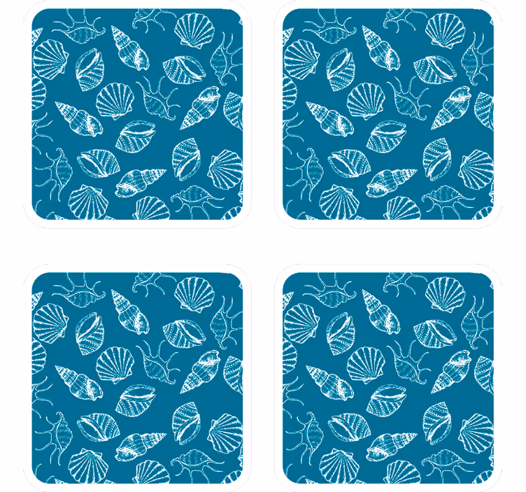 Untersetzer mit muschelmustern hintergrund - TenStickers