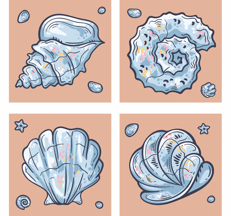 Untersetzer modern muschelinspirierte motive - TenStickers