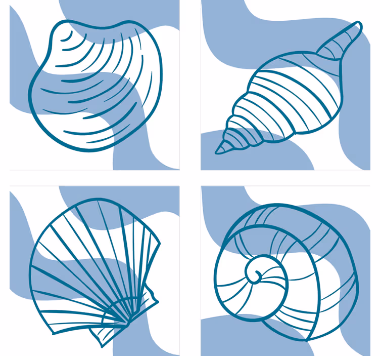 Untersetzer freak mit stilisierten muschelillustrationen - TenStickers