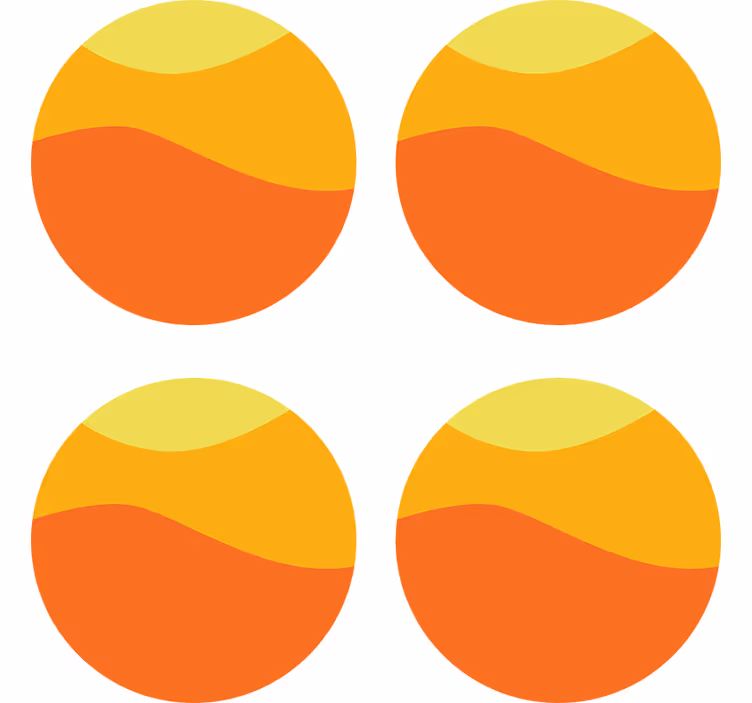 Untersetzer 70's Sun Sonnenkreis der 70er jahre - TenStickers