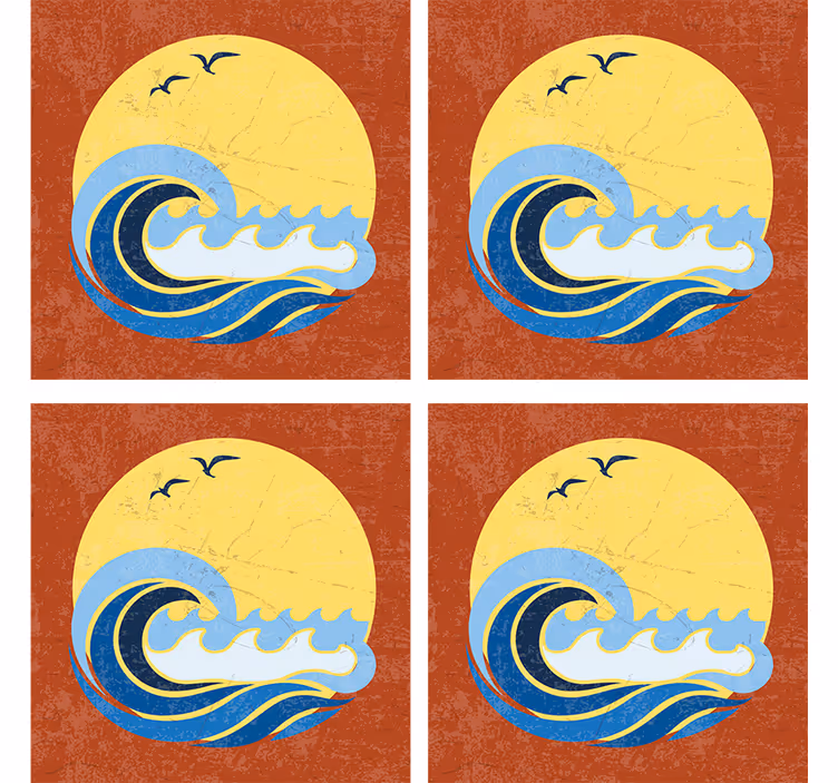 Untersetzer freak im design sonnenuntergangswellen - TenStickers