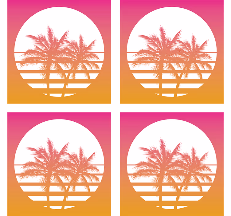 Untersetzer freak tropische sonnenuntergangsilhouette - TenStickers