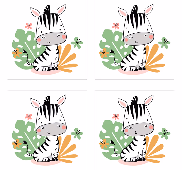 Untersetzer freak mit süßem zebra charakter - TenStickers