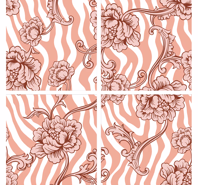 Untersetzer mit floralem wellenmuster - TenStickers
