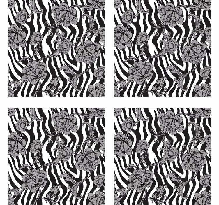 Untersetzer mit zebra-blumenmuster - TenStickers