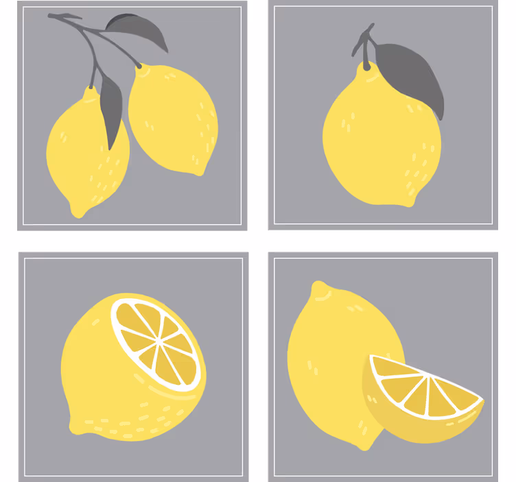 Untersetzer Zitrusfrüchte Tropische zitrone - TenStickers