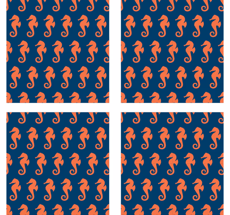 Untersetzer freak mit seepferdchen-muster - TenStickers