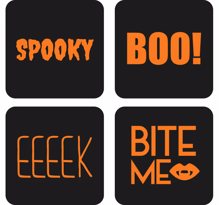 Untersetzer halloween mit halloween text grafik - TenStickers
