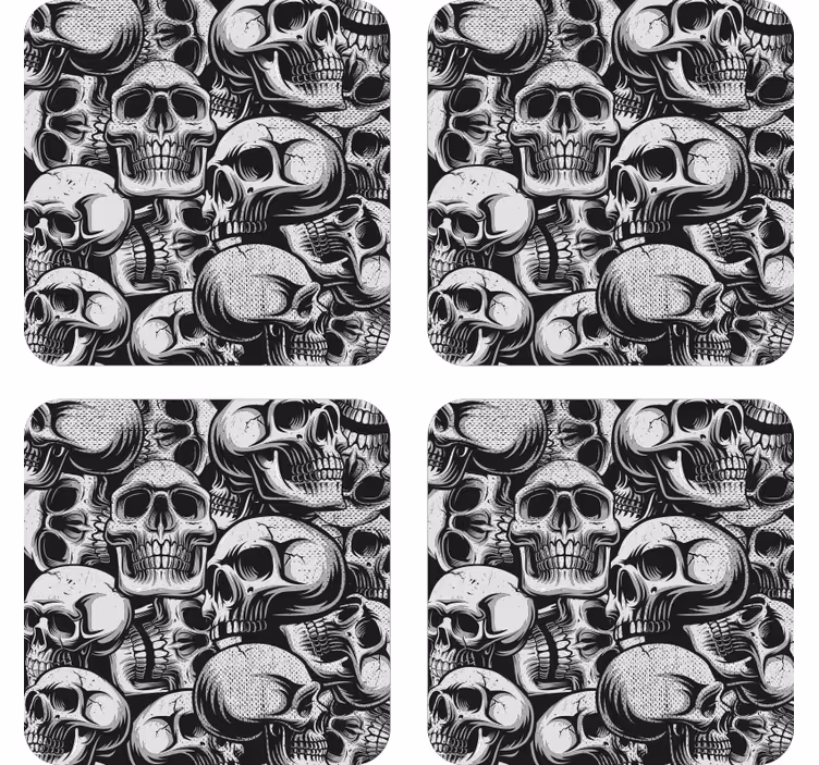 Untersetzer freak mit monochromem totenkopf-muster - TenStickers