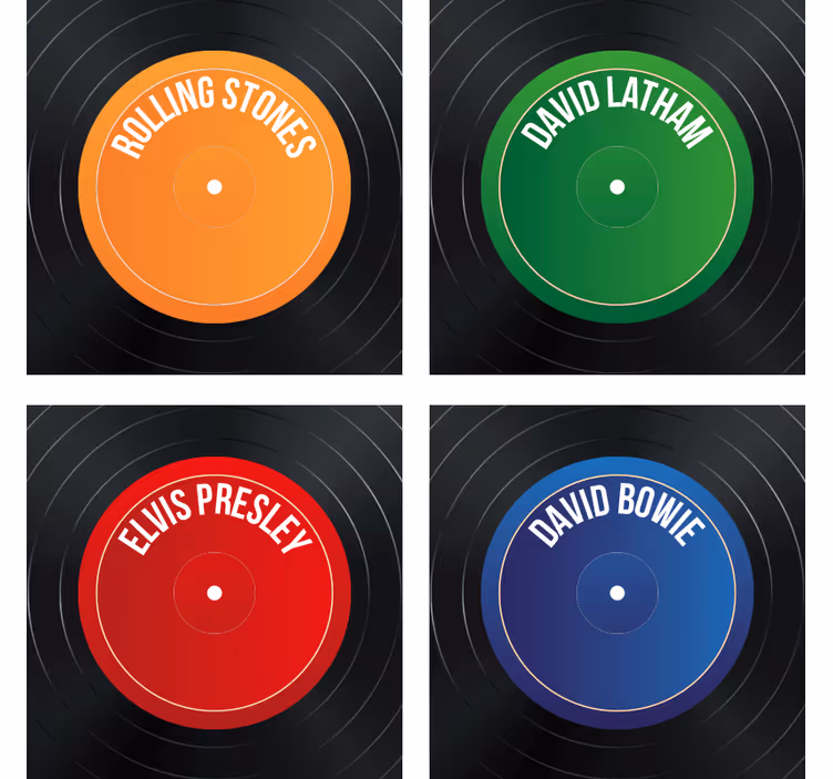 Untersetzer freak vinyl platten labels - TenStickers